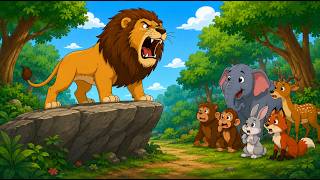 🦁🐰 The Clever Rabbit and the Lion | Moral Story for Kids | Animated Panchatantra Story