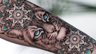 BOBCAT GEOMETRIC TATTOO TIME LAPSE