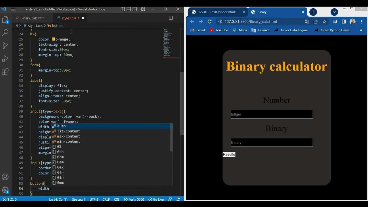 Binary - Projekt z wykorzystaniem Html i css - YouTube