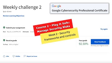 play it safe manage security risks coursera weekly challenge 2 answers || Google Cybersecurity