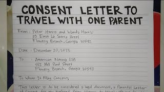 How To Write A Consent Letter to Travel with One Parent Step by Step Guide | Writing Practices