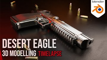 Desert Eagle 3D Modeling Timelapse in Blender | Beginner to Advanced Tutorial
