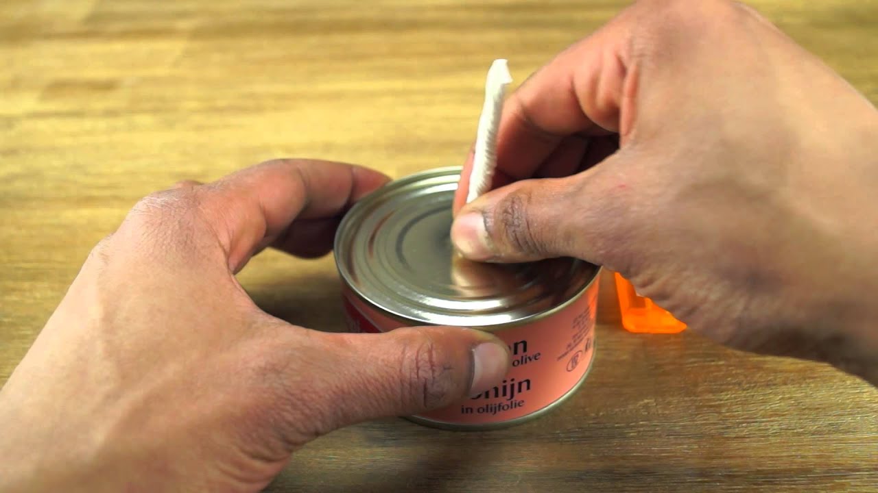 Open a can without a can opener #fyp #fypシ #survival #lifehack #campin, how to open a can with a can opener machine