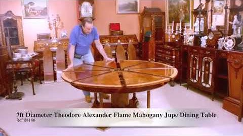 Stunning 7ft Diameter Theodore Alexander Flame Mahogany Jupe Dining Table 20thC