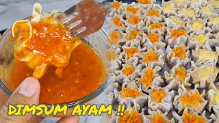 RESEP DIMSUM AYAM TANPA UDANG LENGKAP DENGAN SAOS SAMBALNYA || ENAKNYA BIKIN NAGIH !!