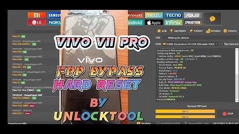 VIVO V11 Pro Frp Bypass/Remove|Hardreset|Pattern|Pin|Password Unlock|PD1814F FrpUnlock By Unlocktool