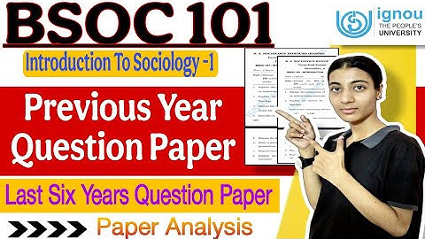 BSOC 101|Previous Year Question Paper|Important Questions|2025|Ignou classes by Nisha|IGNOU