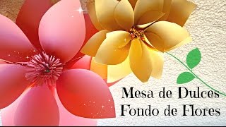 Mesa Dulce PASO A PASO, 1er paso FONDO con FLORES de Cartulina