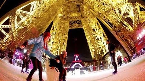 Ice skating on the Eiffel Tower