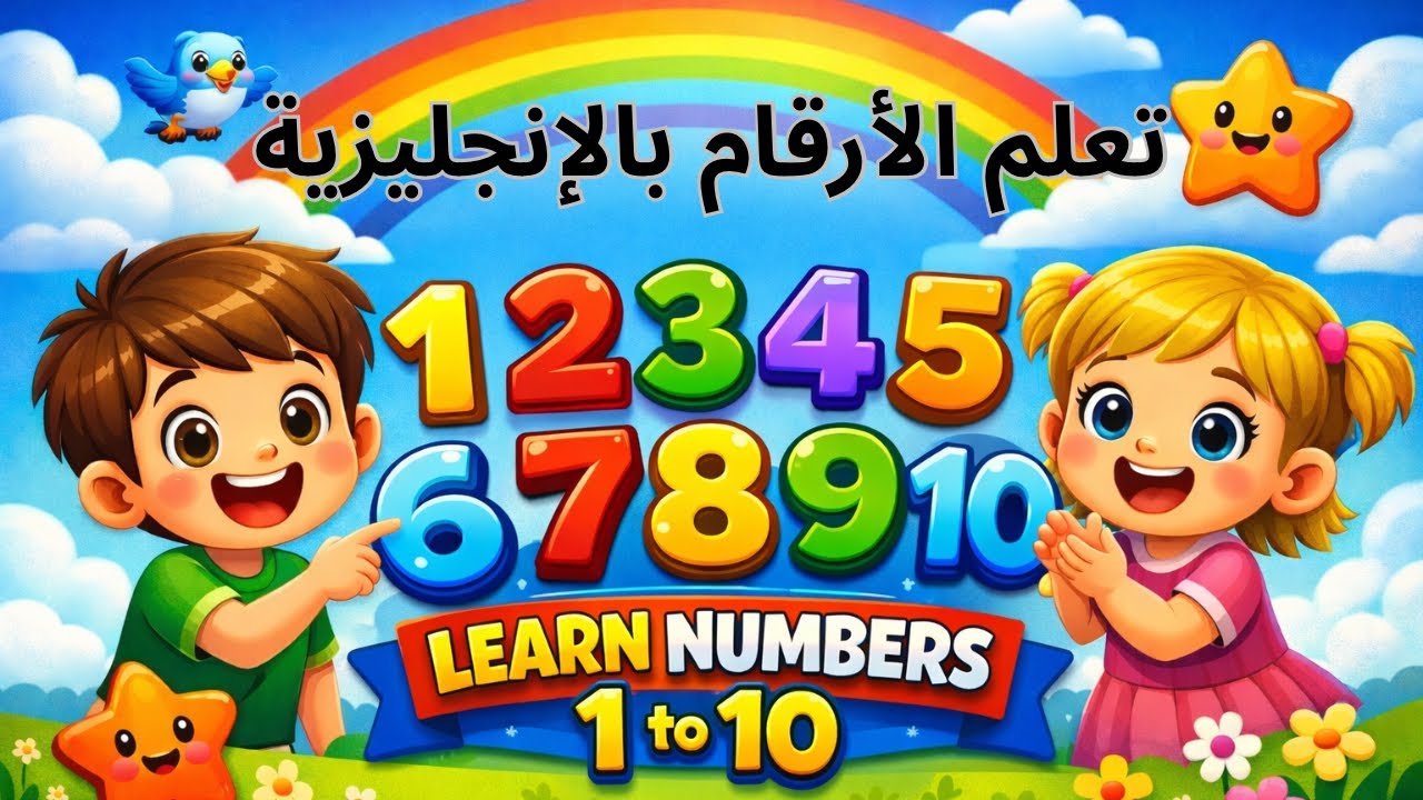 تعلم الأرقام من 1 إلى 10 بالإنجليزية بسهولة | English Numbers 1–10 للأطفال والمبتدئين 🔢