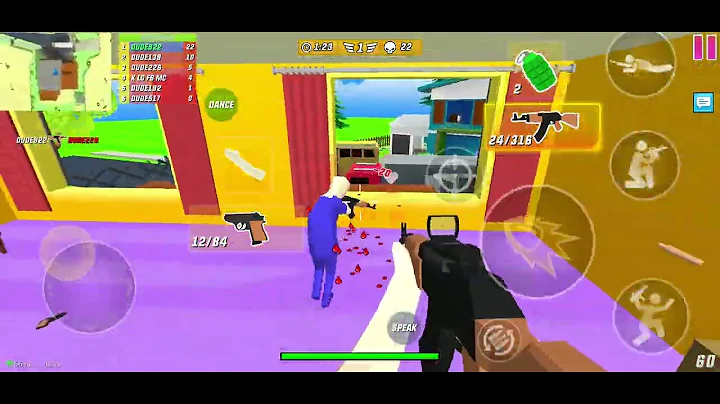 Dude Theft Wars Multiplayer | AK-47 Gameplay | Noobtown 3 minutes to win