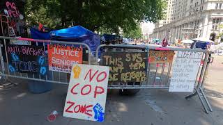 ⁴ᴷ⁶⁰ Walking NYC : Occupy City Hall Encampment & City Hall Area (July 19, 2020)