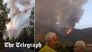 video: Watch: Fire rages in Tenerife as villages evacuated