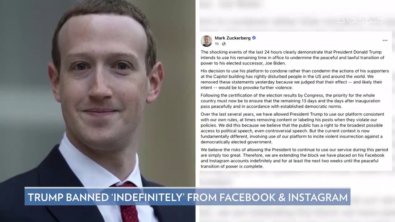 President Donald Trump Banned Indefinitely from Facebook and Instagram ...