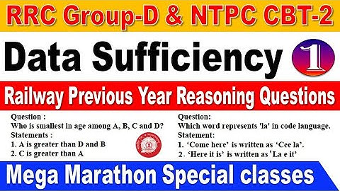 Data sufficiency Part1 Railway Previous year Reasoning Questions Explanation Special by SRINIVASMech