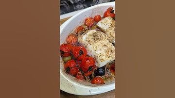 Mediterrane gebakken kabeljauw Vers, eenvoudig en boordevol smaak! #sofiaafoodie #kort