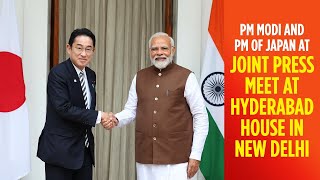 PM Modi and PM of Japan at joint press meet at Hyderabad House in New Delhi