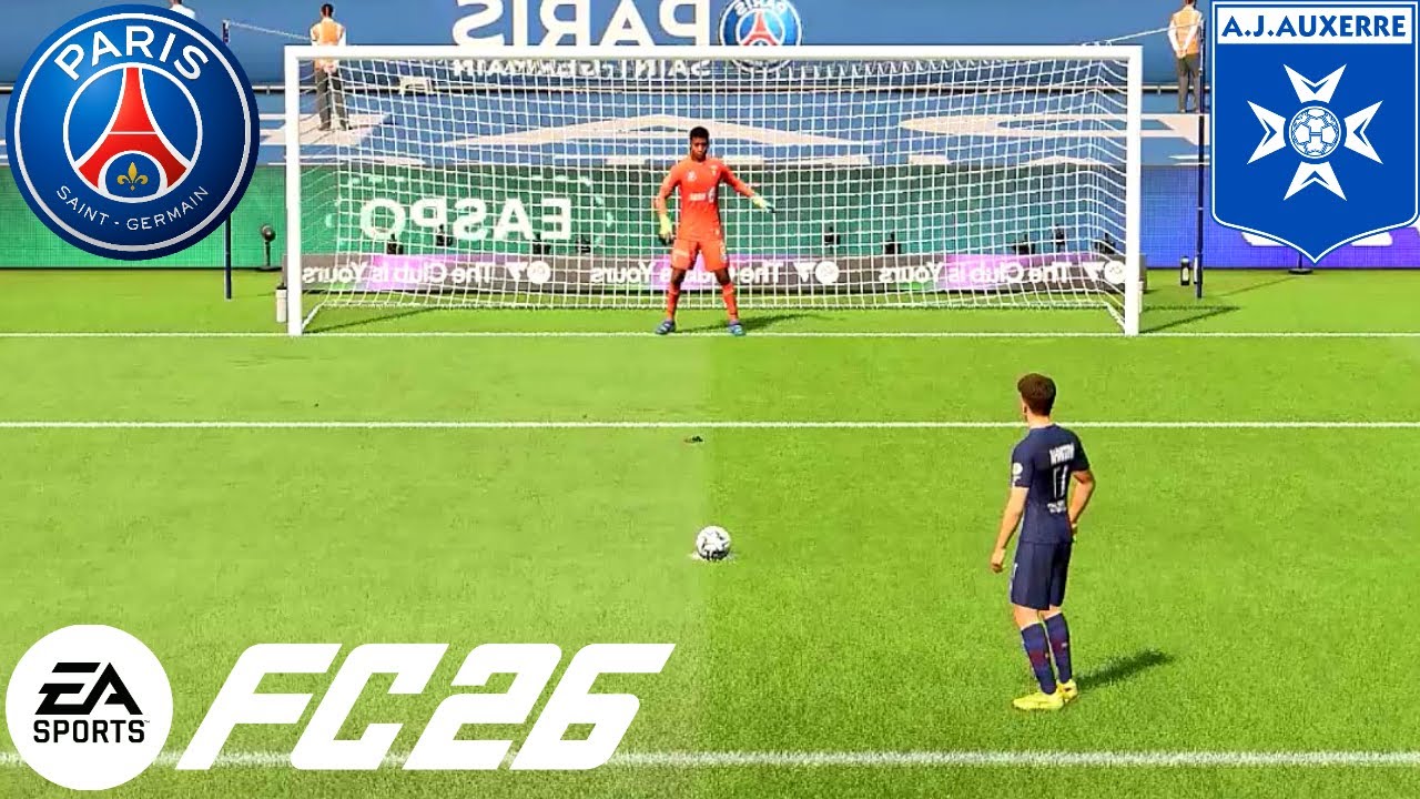 PSG X AUXERRE penalty CAMPEONATO FRANCES 2026 SIMULAÇÃO FUTEBOL FIFA 26