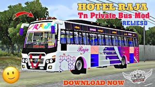 🤩🥳 NEW HOTEL RAJA TN PRIVATE BS6 BUS MOD RELIESD FOR BUSSID DOWNLOAD NOW #bussid #newbusmodbussid