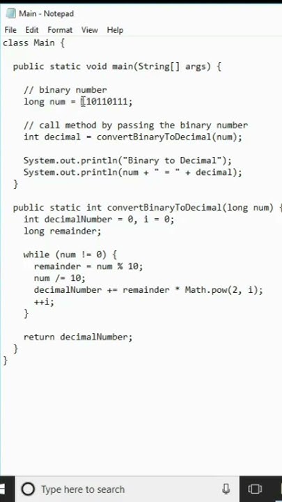 how to convert binary to decimal using custom method in java - YouTube