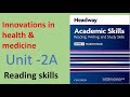 New Headway Academic Skills Level 3 Unit 2A Innovations In Health And Medicine 