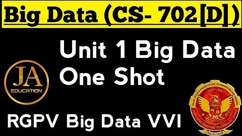 Big Data One Shot Part 1 | Big Data Unit 1 VVI Topics | RGPV Btech 7th Semester