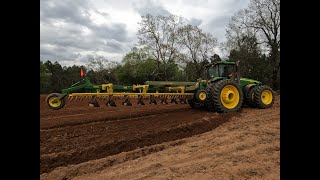 John Deere 8530 pulling massive plow