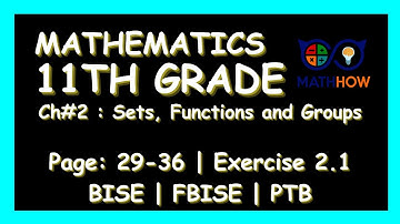 11th Class Mathematics Chapter 2 Sets, Functions and Groups Exercise:2.1 | MathHow