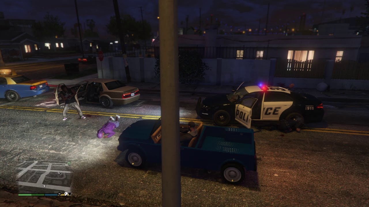 GTA V: Police chase becomes gang shootout in South LS - YouTube
