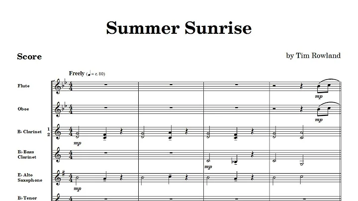 Summer Sunrise by Tim Rowland (Grade 1.5) Hosenbug...