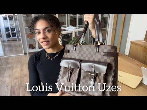 Louis Vuitton Damier Ebene Uzes Tote Shoulder Handbag