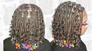 Boho Bob Knotless Braids with Beads | Full Tutorial