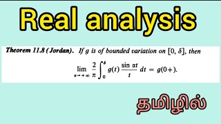 Jordan theorem | Theorem 11.8 | Real analysis | tamil explanation