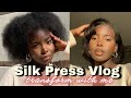 VLOG: Getting my first ever Silk Press on my 4C hair  | Salon trip Vlog | Post lockdown Glow up