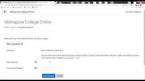 Password Forgot/Reset Process for Midnapore College LMS