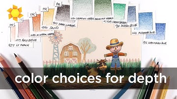 Choosing colors for depth in your art - no line vs black line