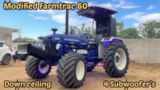 Modified Farmtrac 60/ 4 Subwoofer’s 🔥🔊/down ceiling/monster tyre/extend bumper/Led display