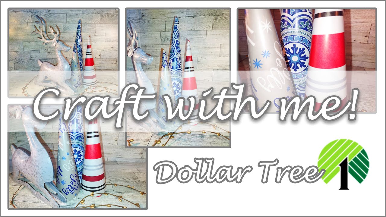 3 Dollar Tree Christmas Cone Trees DIY Decoration - YouTube