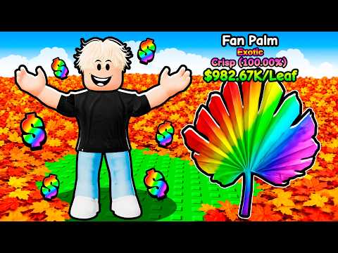 I Got RAREST EXOTIC Leaf to get RICH in Roblox Crunch Leaves...