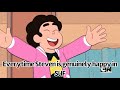 Every time Steven is genuinely happy in Steven Universe Future