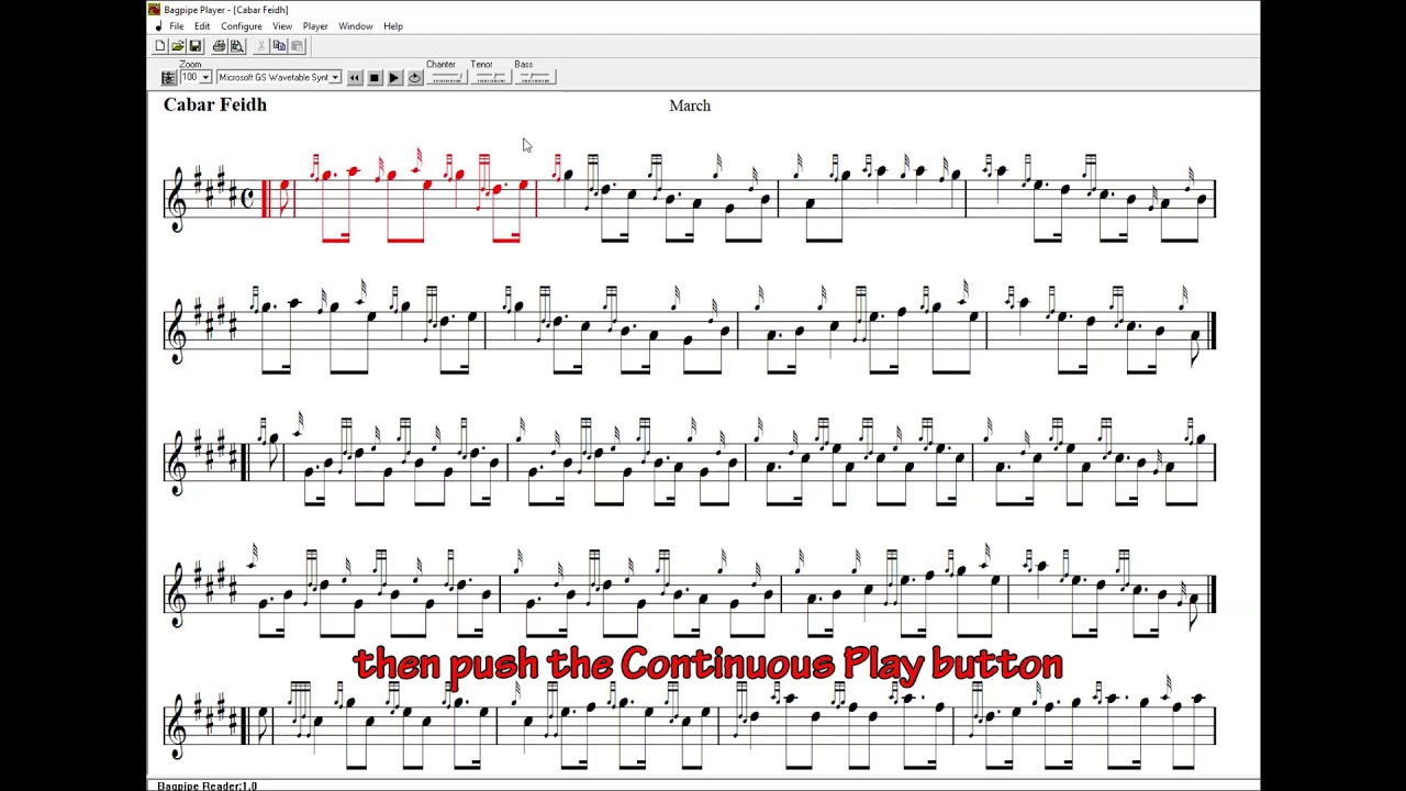 How to use BagpipePlayer