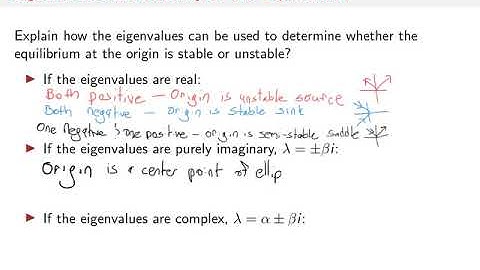 Summary of Stability and Eigenvalues