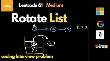 Amazon Linked List Question | Rotate Linked List | leetcode problems tamil | coding interview tamil