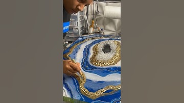 Adding The Final Touches of Gold to Finished #ResinArt Tutorial: Day 6 & 7