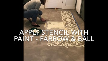 SkimStone over tile floor with stencil and on counter tops