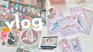 a week in my life  // manga shopping + haul, penpal letter, anime, sticker haul, sushi + more!