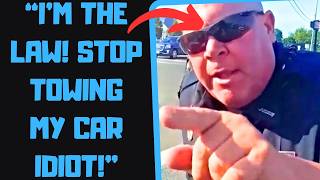 r/PettyRevenge - Power-Tripping Karen Cop BLOCKS AN AMBULANCE! Gets His Cruiser TOWED lol
