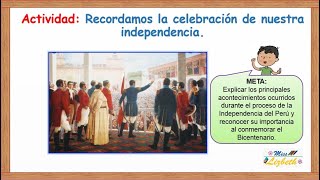 Aprendo en casa - Día 2 semana 35 - Recordamos la celebración de nuestra independencia - 01/12/2020