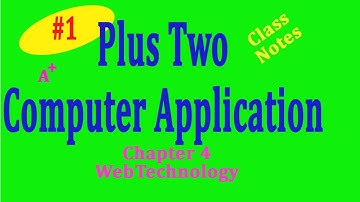 Plus Two Computer Application💥 Class notes Chapter💥 4 Webtechnology 💥part 1