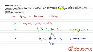 Write the structure of different isomeric alkanes corresponding to the molecular formula `C_(6)H...